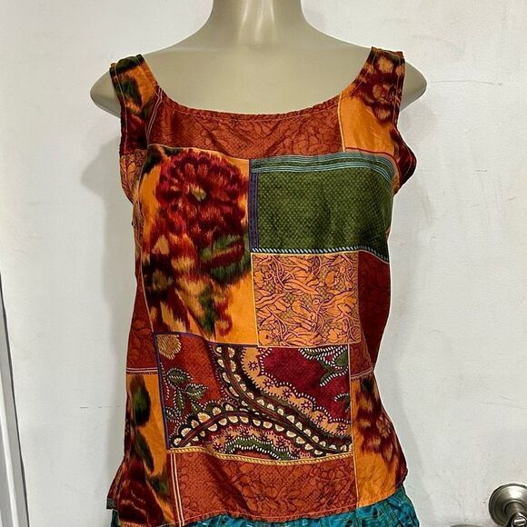 New York Studio Womens Small Multicolor Tank Top Sleeveless Bohemian Casual - Picture 3 of 10